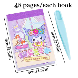 GeeToy 4PCS Mini Dress Up สติกเกอร์ระบายสีน่ารักการ์ตูนวาง DIY สติกเกอร์สร้างสรรค์กระดาษตุ๊กตาของเล่นเพื่อการศึกษาสําหรับเด็ก
