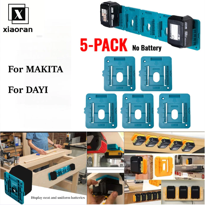 1-5PCS ผู้ถือแบตเตอรี่สําหรับ Makita /DAYI /Dewalt /OSUKA 18V Li-ion แบตเตอรี่ Mounts Dock (ไม่มีแบตเตอรี่)