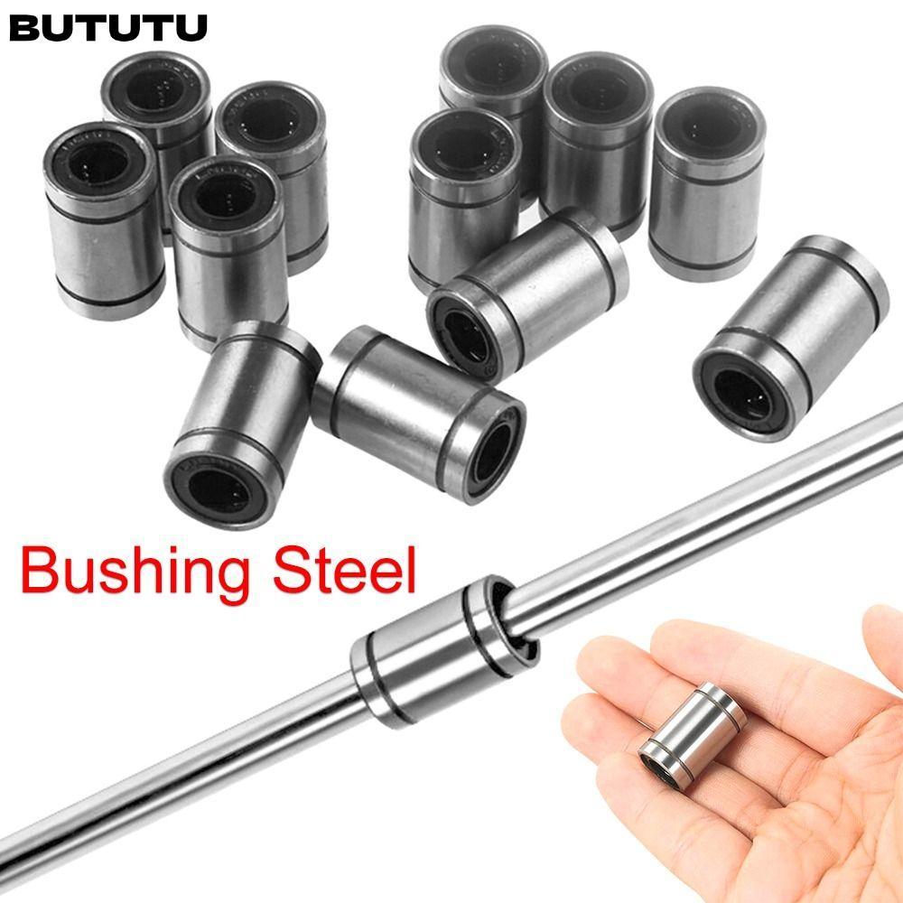 BUTUUSH บูชเหล็กทนทานสําหรับเครื่องพิมพ์ Rods Shaft LM8UU LM10UU LM12UU LM16UU