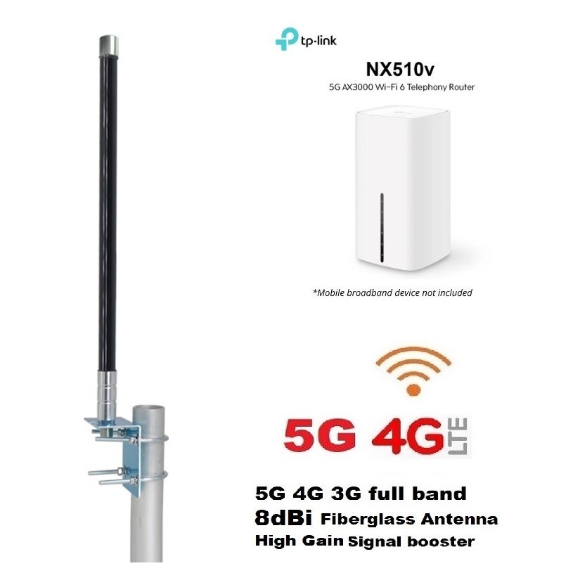 5G 4G 8dBi Fiberglass Antenna Omni Signal Booster Full Band 600-6000MHz