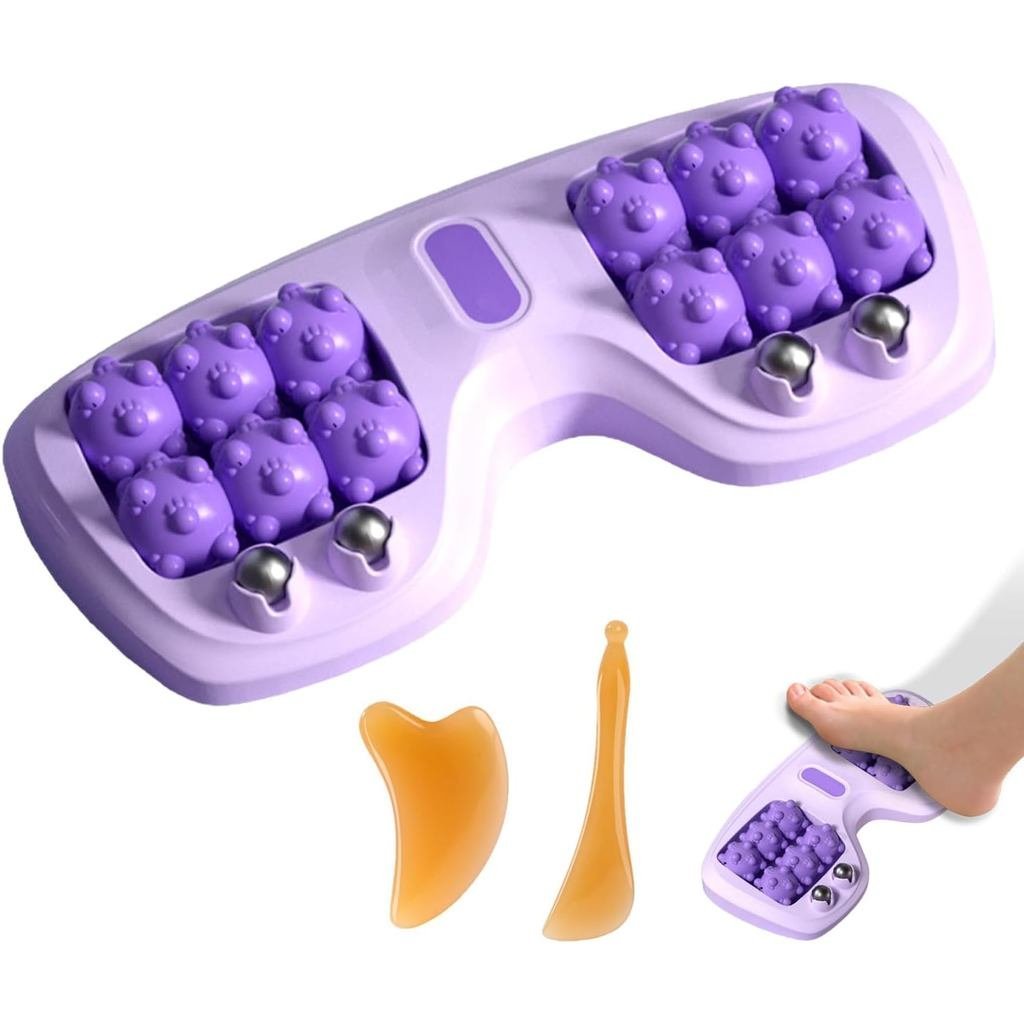 Portable Dual Foot Massage Roller, Foot Roller, Foot Massager Roller for Plantar Fasciitis Relief, E
