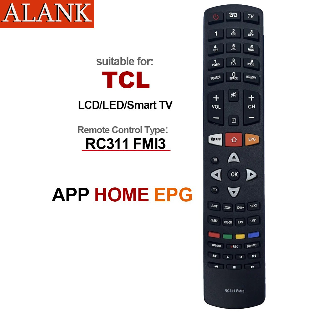 ALANK Remote รีโมททีวีสมาร์ท LCD TCL รุ่น RC311, FMI3 - รีโมทแท้
