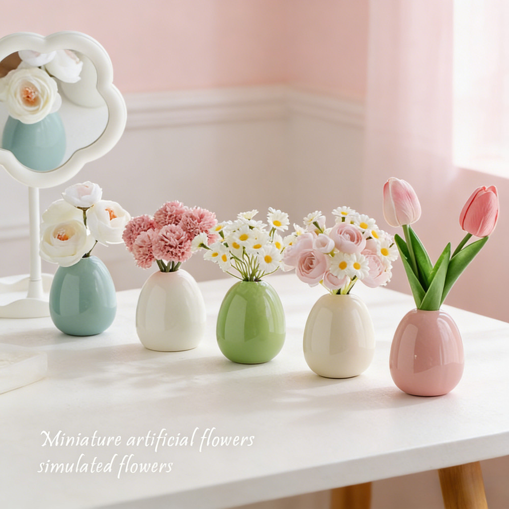 น่ารักมินิเซรามิกแจกัน อิน สไตล์ที่มีสีสันการจัดดอกไม้เรือตกแต่งบ้าน