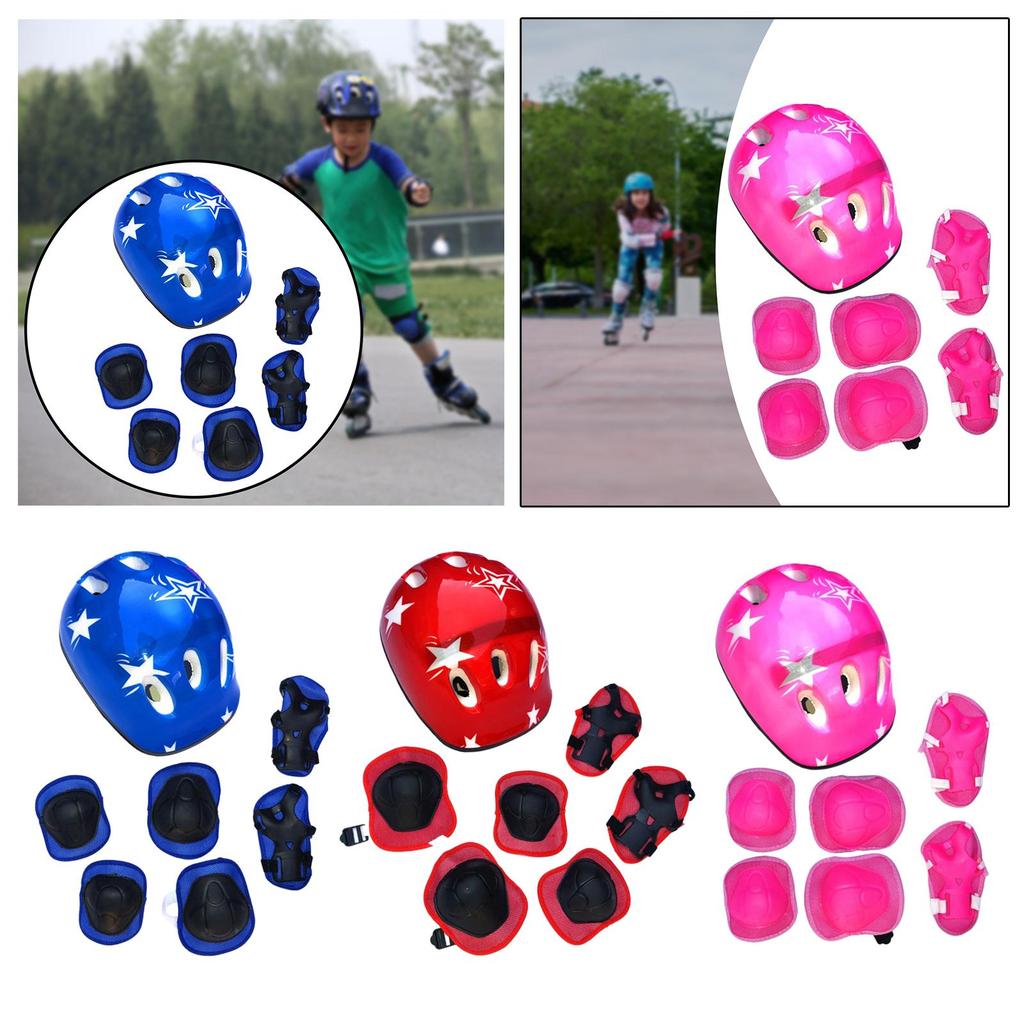[perfeclanwv] 7x/Set Kids Bicycle Helmet Skateboard Helmet for Rollerblading Sports Skate