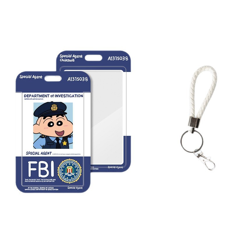 FBI ซองใส่บัตรการ์ตูนวิทยาเขตพร้อมสายหดหัวเข็มขัดดึงง่ายสายคล้องคอควบคุมการเข้าถึงป้ายพนักงานปกบัตรท