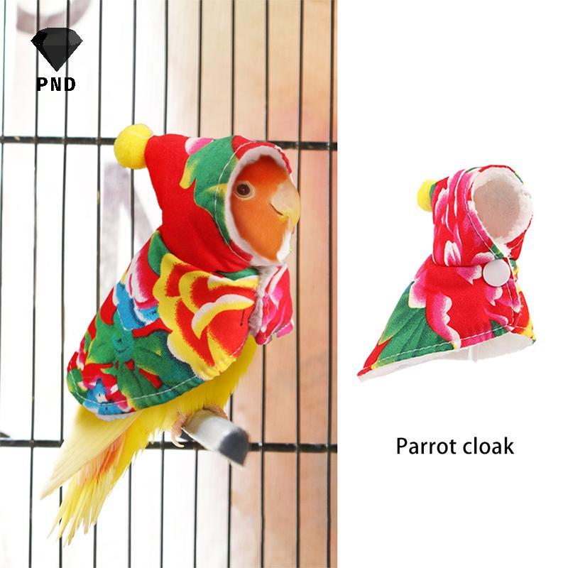 PND Parrot Cloak แฟชั่นดอกไม้พิมพ์ Bird Hooded Cape สัตว์เล็กเครื่องแต่งกายคอสเพลย์ Photo Prop Bird 