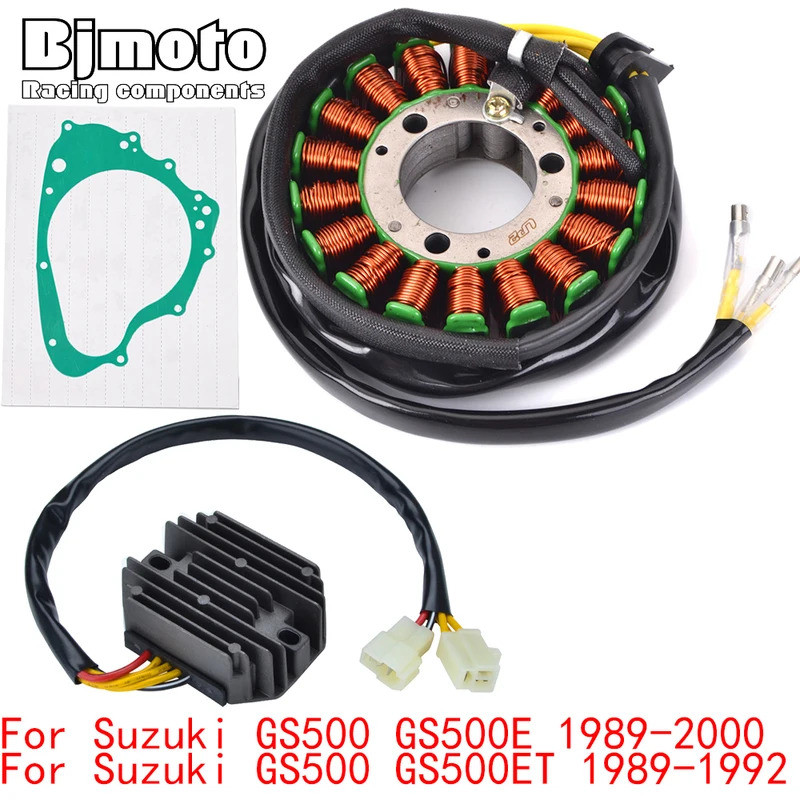 BM GS 500 2000 เครื่องยนต์ Stator COIL + เครื่องปรับแรงดันไฟฟ้าสําหรับ Suzuki GS500 GS500E GS500ET 1