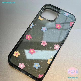 CODที่ไทย เคสสำหรับไอโฟน15 ลายดอกไม้งดงาม เคสมือถือใสนิ่มกลิตเตอร์วาว For IPhone16 15 13 14 11 12Pro Max 6/7/8Plus XR XS
