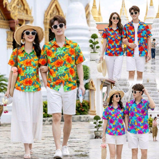 012 เสื้อเชิ้ตลายดอก ผ้าคอตตอน100% สีไม่ตก ผ้าไม่หด ลายคมชัด…