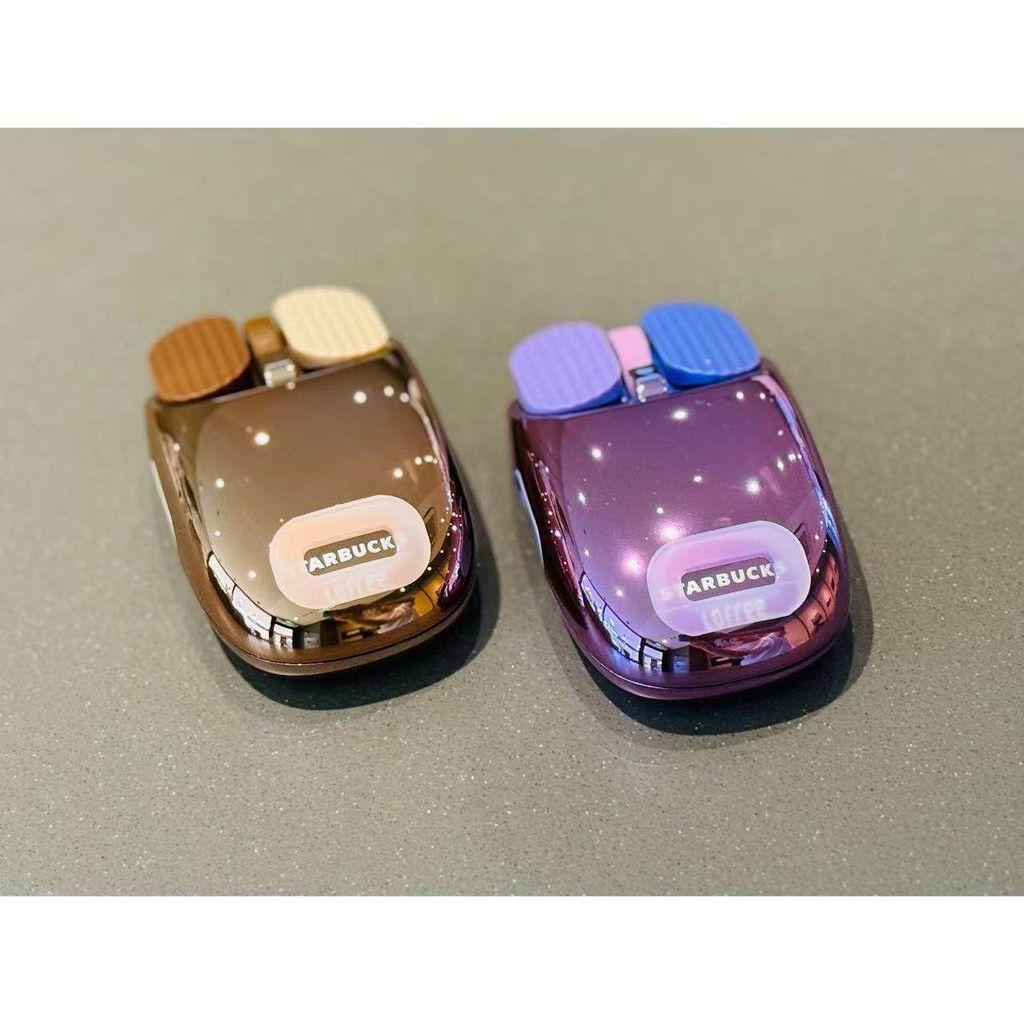 Starbucks Lofree Lofree Joint Wireless Office ชาร์จเมาส์บลูทูธไร้สาย สีน้ําตาล สีม่วง