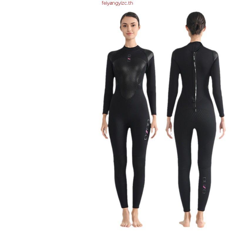 พร้อมสต็อก OUZO 3mm Wetsuit ผู้ชายผู้หญิงสไตล์ Neoprene ชิ้นเดียวยืดหยุ่นสูง Warm ด้านหน้าหน้าอกกลับ