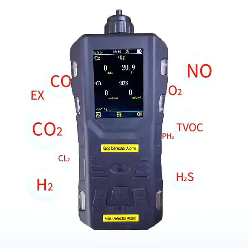 ใหม่และต้นฉบับ NKYFAtex แบบพกพา 4-Gas VOC H2S CO2 NO NO2 O3 SO2 จอแสดงผล LCD ปั๊มดูดอุตสาหกรรม Multi