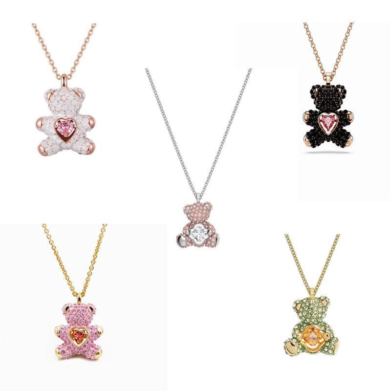 Teddy Bear Heart Necklace สไตล์หรูกะทัดรัต อินเทรนด์