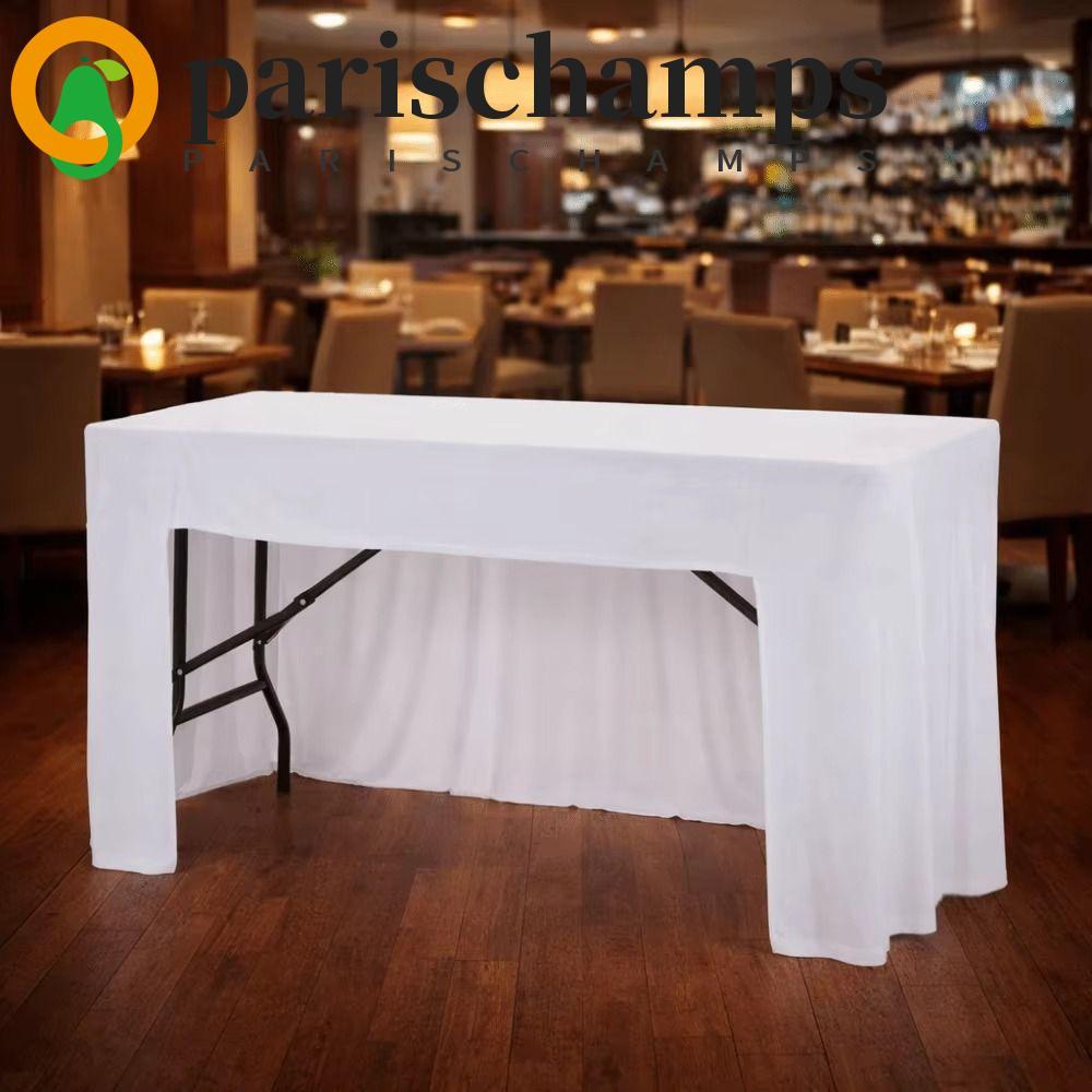 ปารีสCHAMPS ผ้าปูโต๊ะแบบยืดได้, ผ้าคลุมโต๊ะสีทึบ 6FT, ผ้าสแปนเด็กซ์กันน้ําทนต่อริ้วรอยล้างกระโปรงโต๊