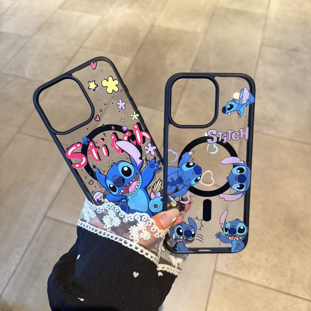 IPhone 17promax การ์ตูน Stitch i16 i15 i14 15plus เคสแม่เหล็กแบบรวมทุกอย่าง