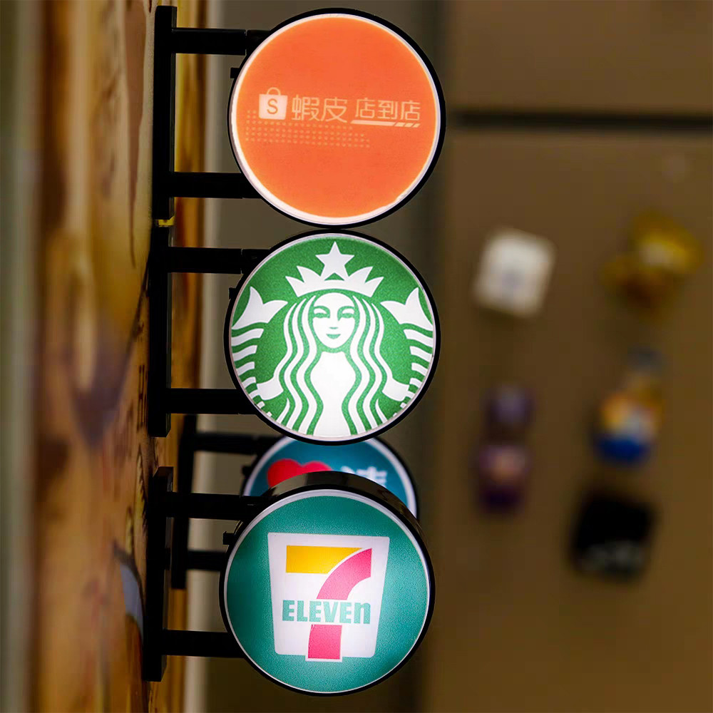 Luminous Round Light Board Display แม่เหล็กติดตู้เย็นตกแต่งบ้าน Lightbox ของเล่นรุ่นแม่เหล็กดูด Creative Mini