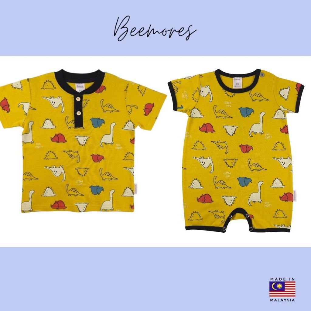 [Beemores] Boy Dinosaur Prints Yellow Tops / Rompers