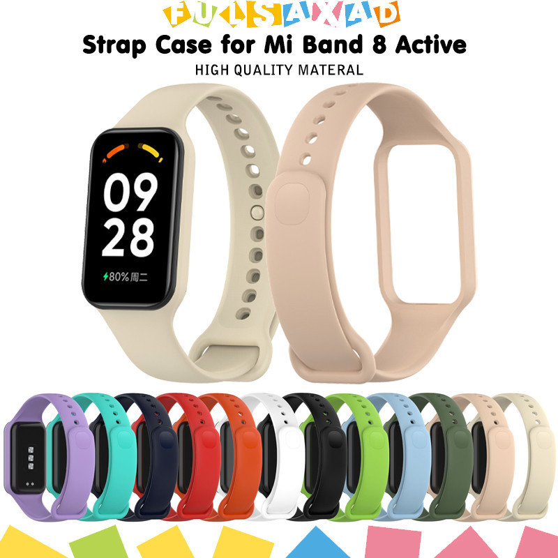 ยางรัดซิลิโคนสายกีฬาสำหรับ for Xiaomi Smart Band 8 Active สายรัดยางอ่อนสายรัดข้อมือ อุปกรณ์เสริม for Redmi Band 2