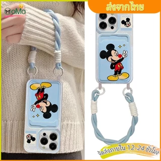 🔷MOMO🔷เคสไอโฟน 13 สำหรับ iPhone11 16 13 12 15 14ProMax 7 8 15 16 14 Plus XR X XS Max การ์ตูนน่ารักมิกกี้เมาส์กระเป๋าสตาง
