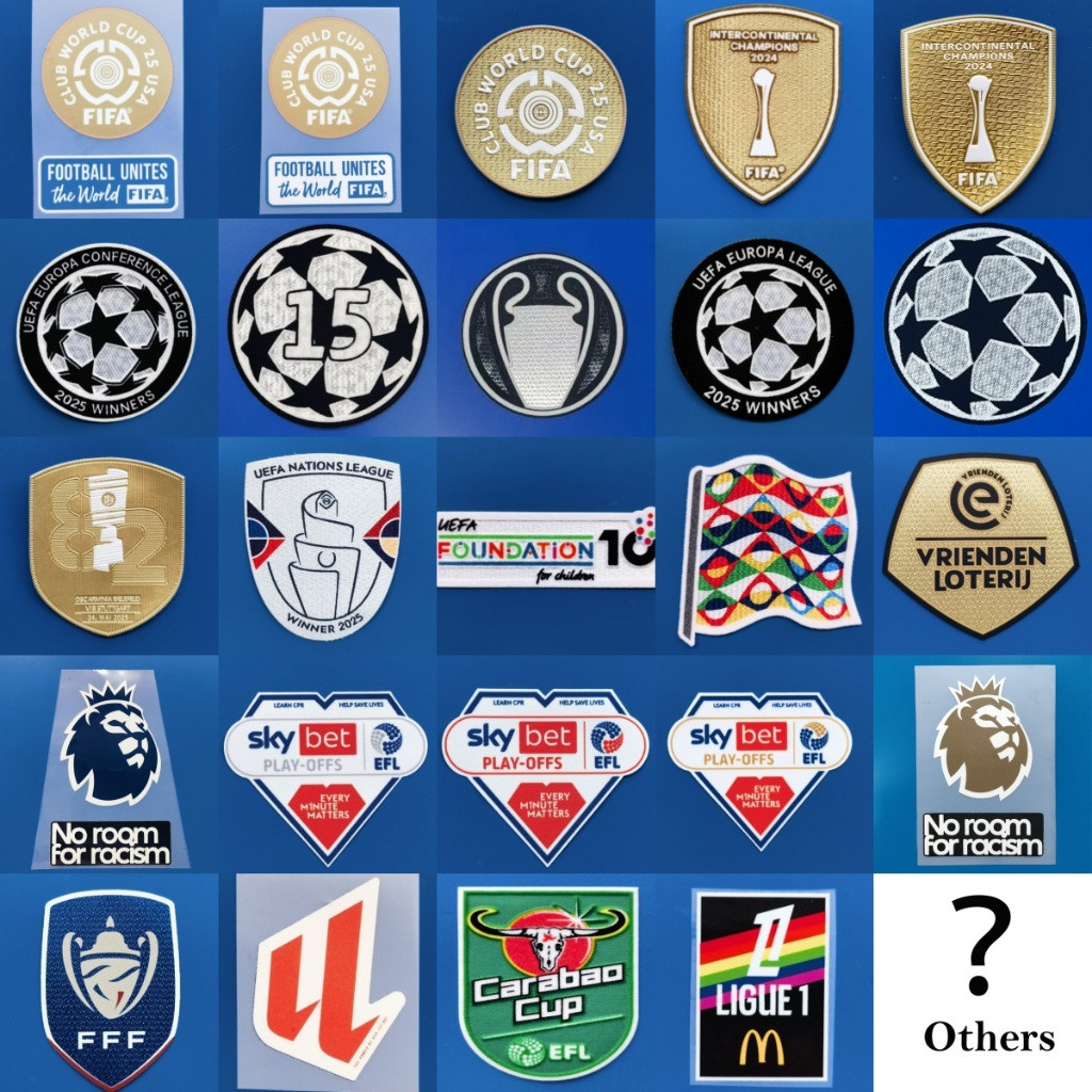 2025 FIFA Club World Cup 2024 UEFA NATIONS 25-26 UEL LIGUE1 patch ใหม่! แพทช์ flocking Bondesliga Ge