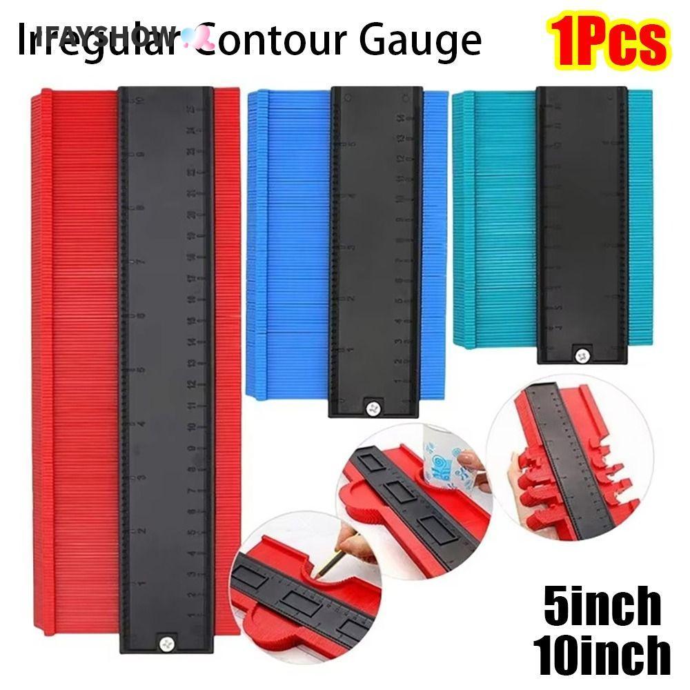 IFAYSHOW 1 ชิ้นไม่สม่ําเสมอ Contour Gauge,งานไม้เครื่องมือวัดเซรามิค Tiling ใช้โปรไฟล์ไม้บรรทัด,แม่แบบก่อสร้าง 5 นิ้ว 10 นิ้วไม้บรรทัดตัดสายเครื่องถ่ายเอกสารกระเบื้องเครื่องมือ