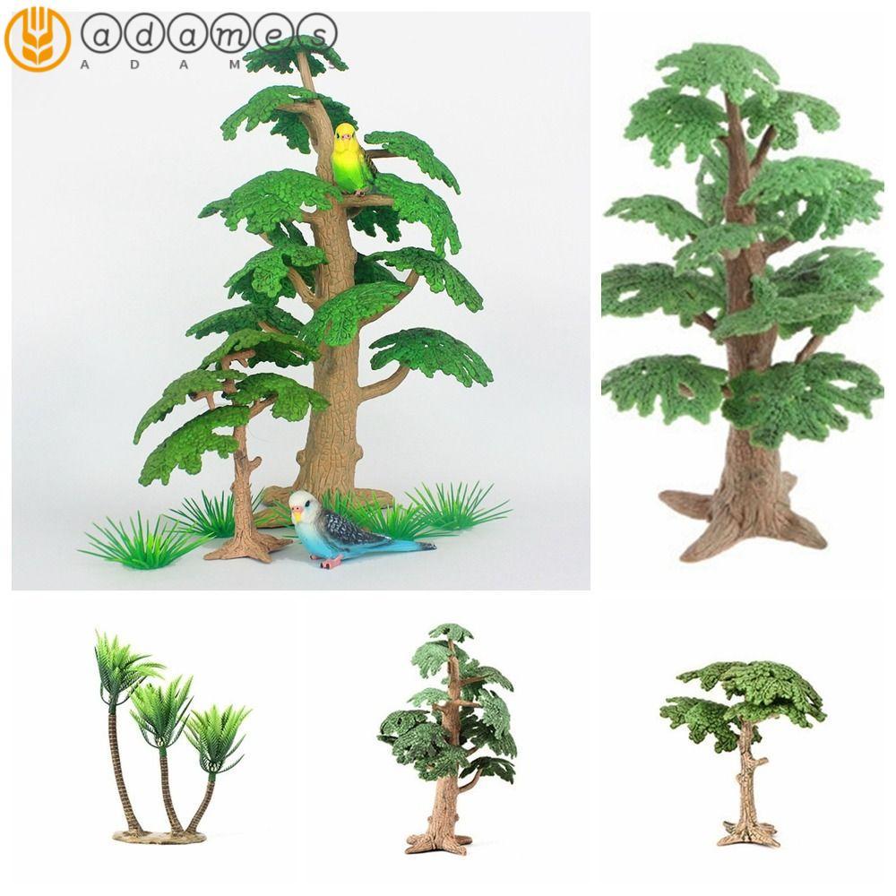 ADAMES จําลอง Cypress, Cypress Mini Coconut Tree, ของเล่นเด็กพลาสติก Pine Trees Vivid Landscape Tree