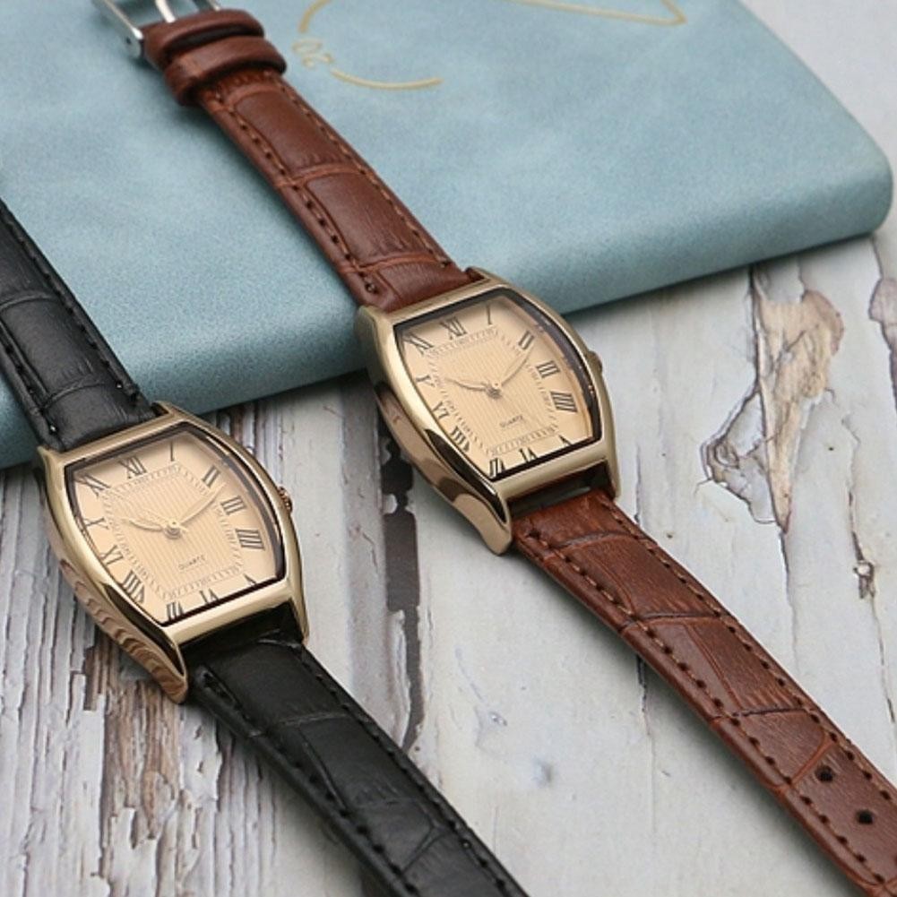 นาฬิกาผู้หญิง Barrel Shape Simple Internet Celebrity Womens Square Quartz Belt Watch F1v3