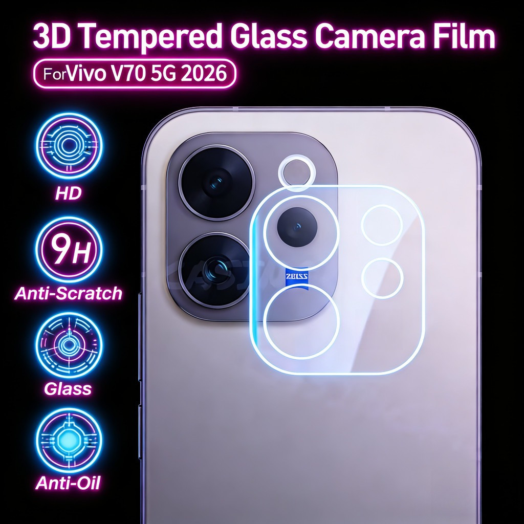 ฟิล์มกระจกเลนส์กล้อง For VIVO V70 V70Elite V60 5G V50 5G V50lite V40 V40Pro Y04 Y04S ฟิล์มกันรอยกล้อง มีสีใส สีดำ