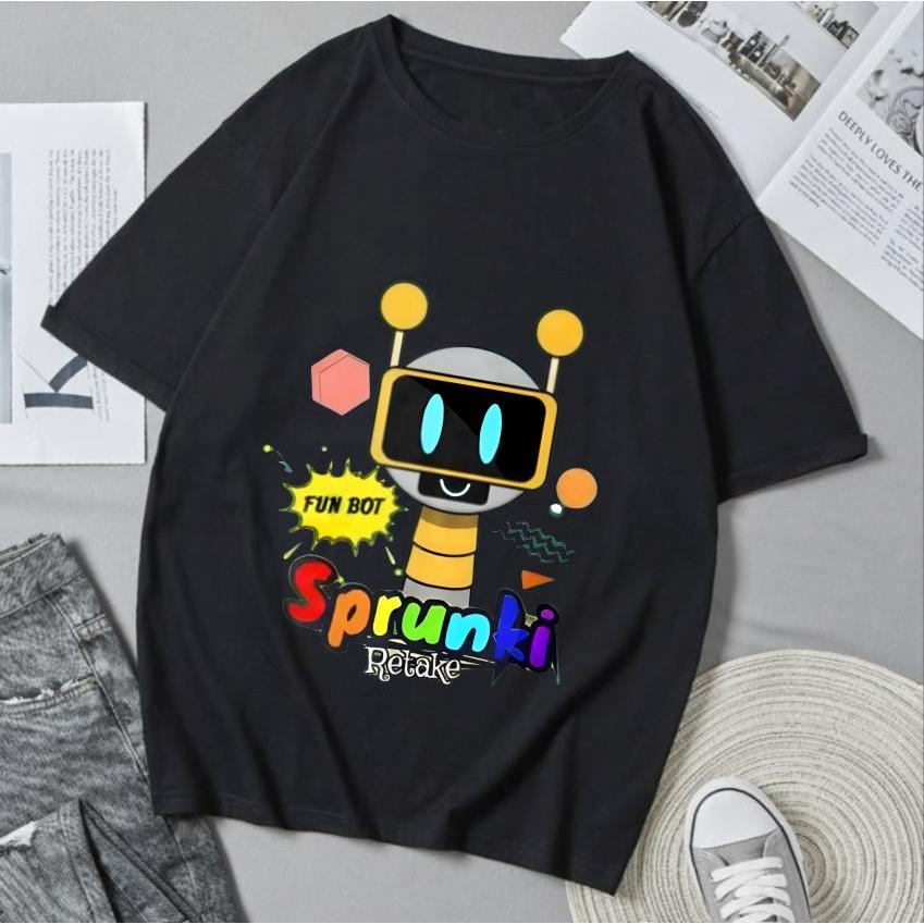 แฟชั่นT Shirt Wholesale For Women Men's T Shirt Custom Men Men's T Shirt Black Men Fun Bot Sprunki C