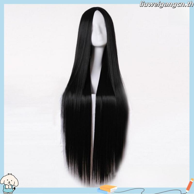 【TR】วิกผมยาว เรียบตรง ทนความร้อน สีดํา สําหรับงานรื่นเริง คอสเพลย์ฮาโลวีน TCH