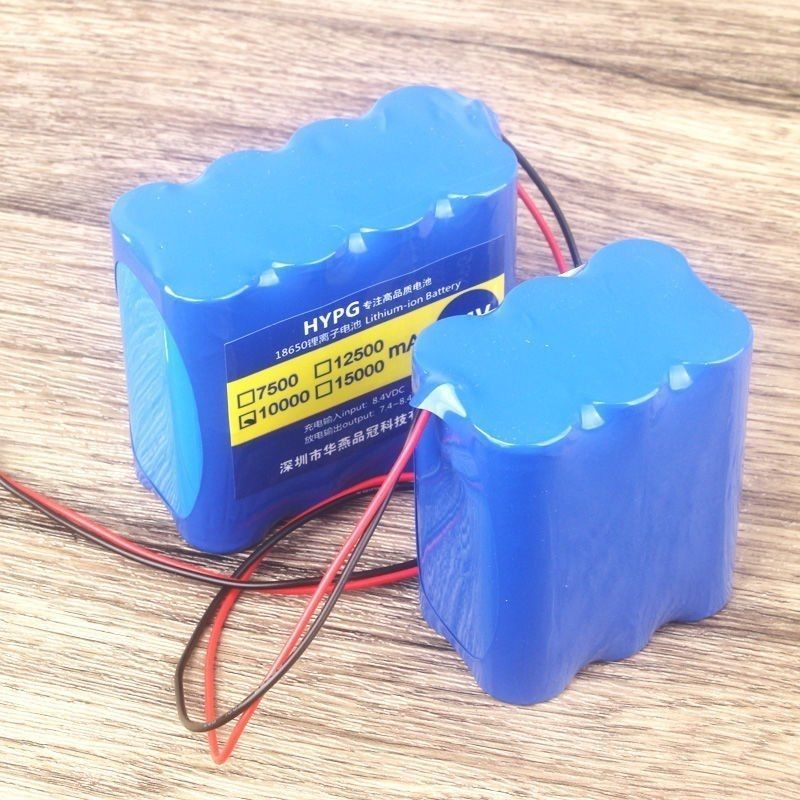 แบตเตอรี่ลิเธียม 7.4V ใหม่ 18650 สำหรับลำโพงกลางแจ้ง ไฟส่องสว่าง ไฟคาดหัว กระเป๋าเดินทางแบบลาก ชาร์จไฟได้