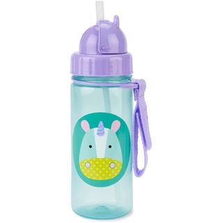 Skip Hop Zoo Straw Bottle กระบอกน้ำ พลาสติก พร้อมหลอดดูด มีสายคล้อง 13 ออนซ์