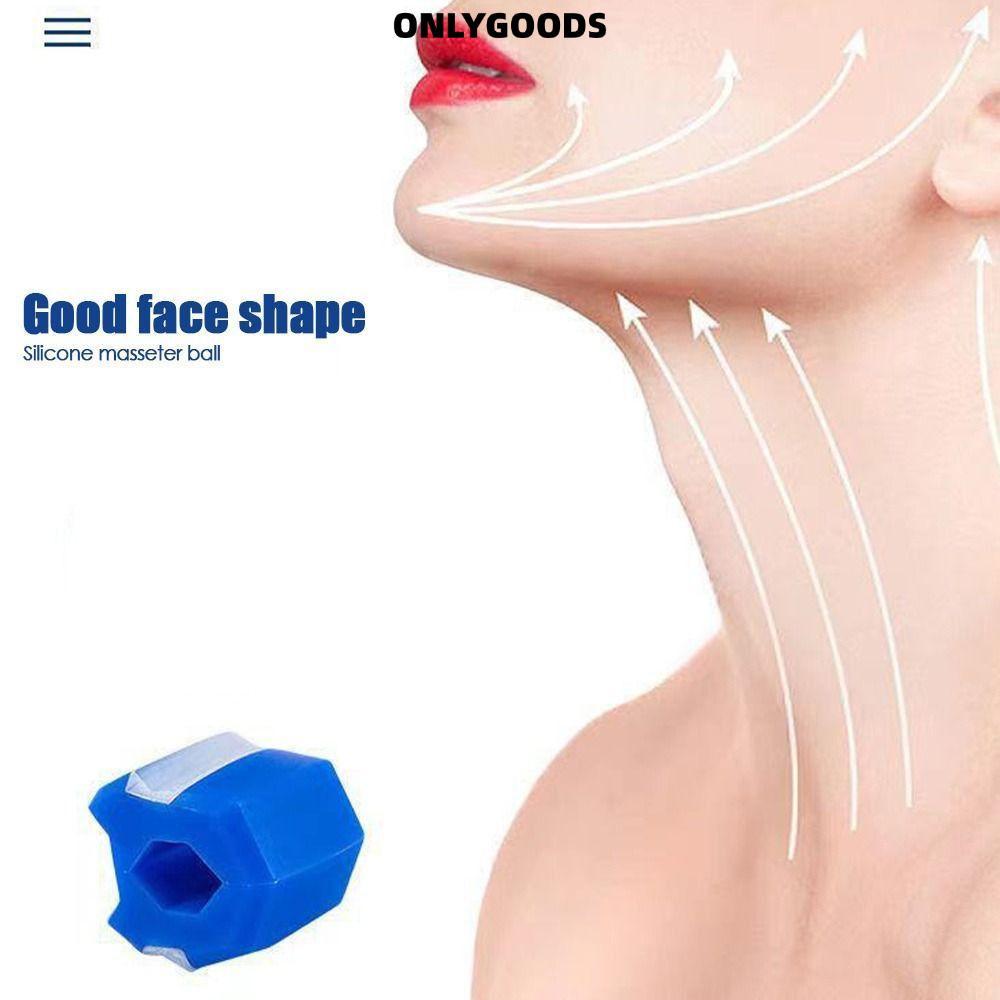 ONLYGOODS Jaw Exerciser,ซิลิโคน Anti-aging Jawzrเทรนเนอร์,ออกกําลังกายฟิตเนสอุปกรณ์สีดําสีแดงสีฟ้าอา