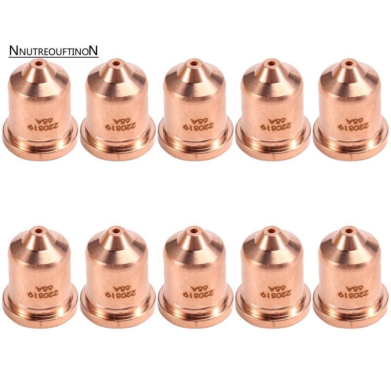 [ขายร้อน N]10 ชิ้น 220819 65A หัวฉีด Fit สําหรับวัสดุสิ้นเปลืองไฟฉายตัดพลาสม่า 65/85/105