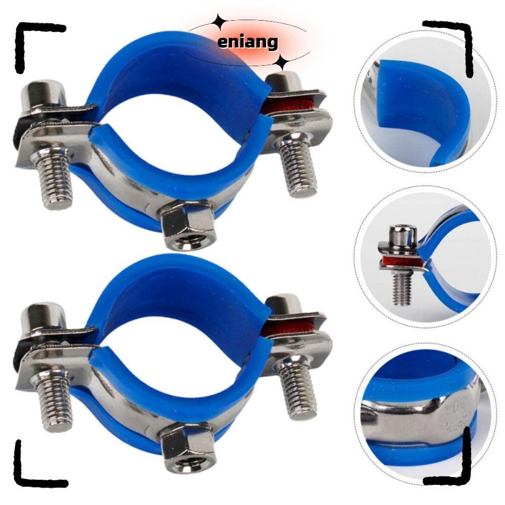 ENIANG 1 ชิ้นรอบท่อ Clamp, Fastener ฮาร์ดแวร์ขยายสกรูแขวนท่อ, Nut Hoop เหล็กคาร์บอนยาง PPR/PVC หลอดคลิปวงเล็บ