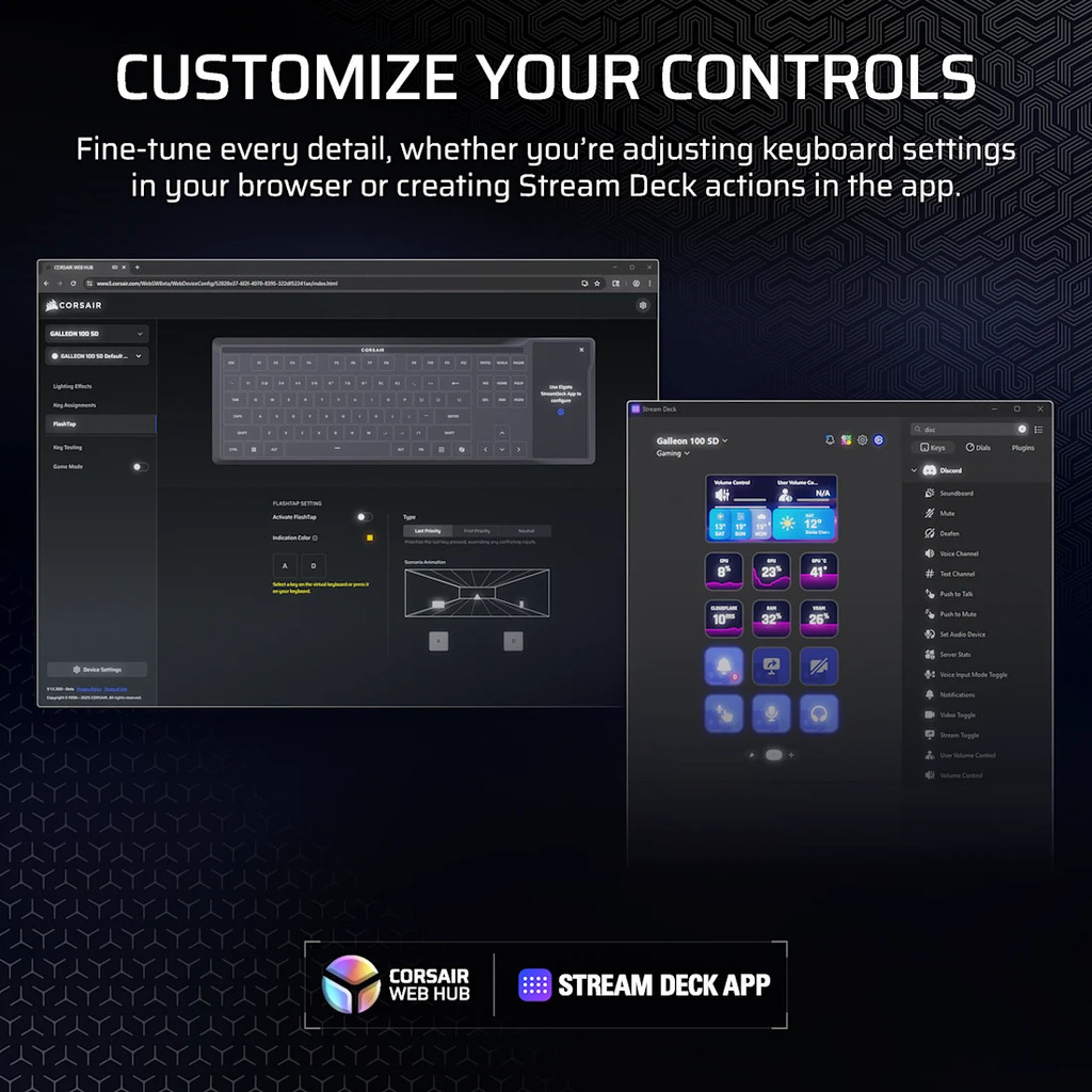 CORSAIR GAMING KEYBOARD GALLEON 100 SD STREAM DECK-INTEGRATED MLX PULSE คีย์บอร์ดเกมมิ่ง+สตรีมเดค ราคา ถูกที่สุด ดีลบีเคเค แกลเลอรีภาพที่ 9