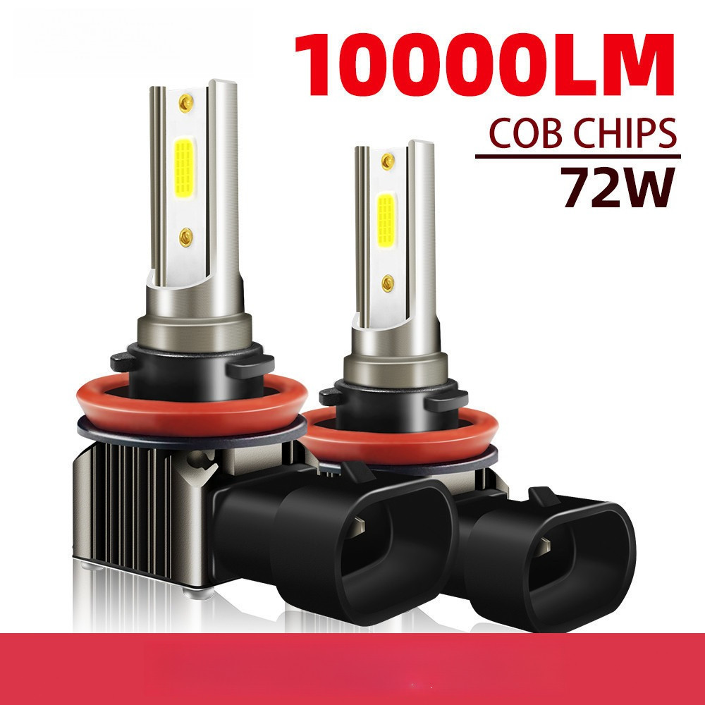 【COD】หลอดไฟตัดหมอกเทอร์โบ LED 2ชิ้น H3/H8/H9/H11 6000K CSP/COB 12-24V สว่างมาก