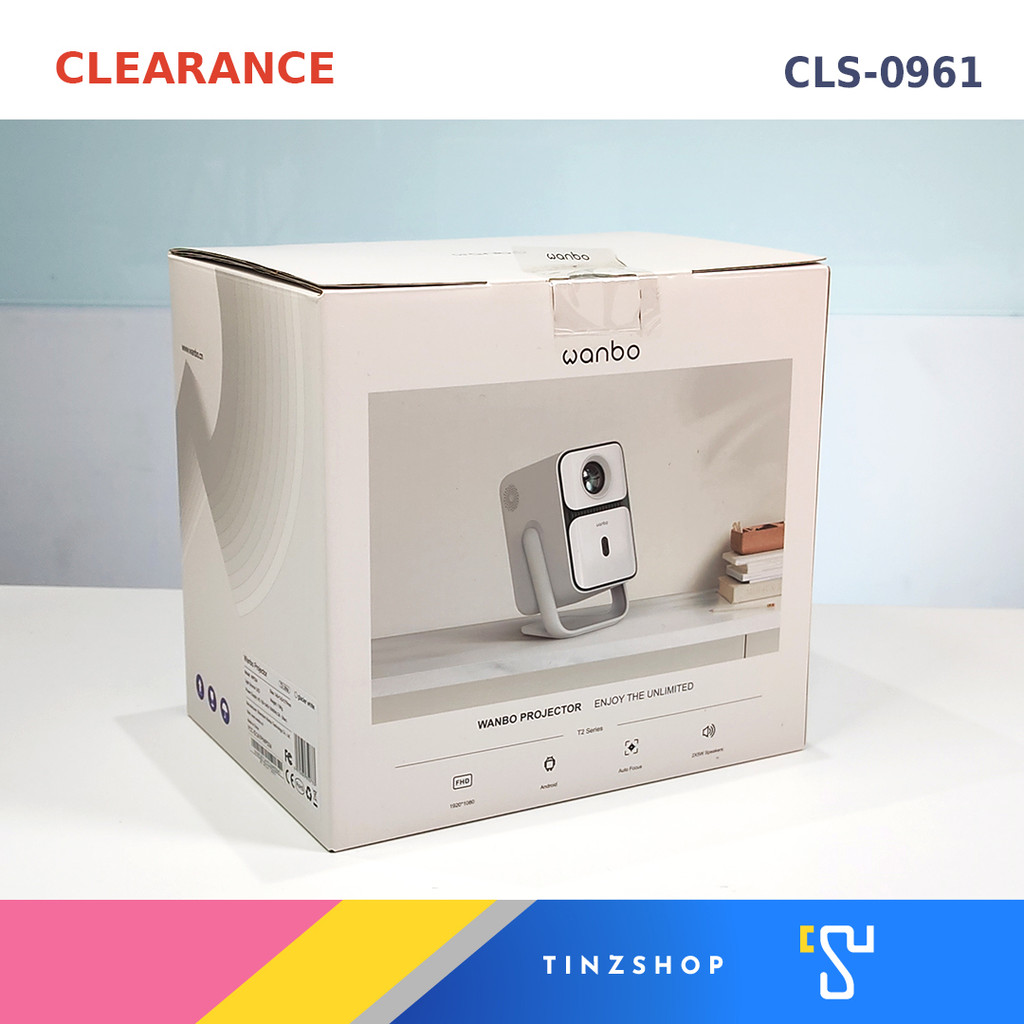 [Clearance] CLS-0961 Wanbo T2 Ultra 500 ANSI  Projector โปรเจคเตอร์ พกพา Android TV V.11.0 (สินค้ารี