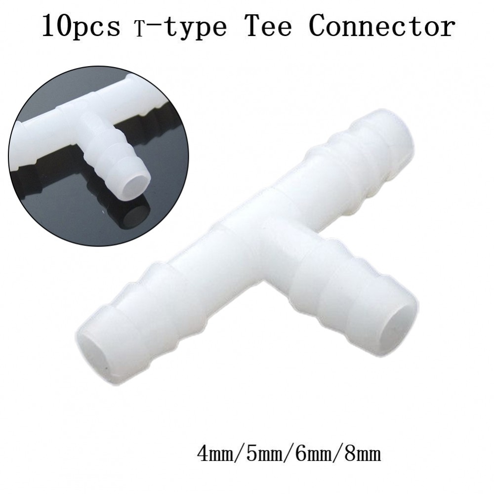 Tee Connector อุปกรณ์ T-Hose วัสดุพลาสติก T-type Tee 4-8 มม.อะแดปเตอร์ปั๊มลม