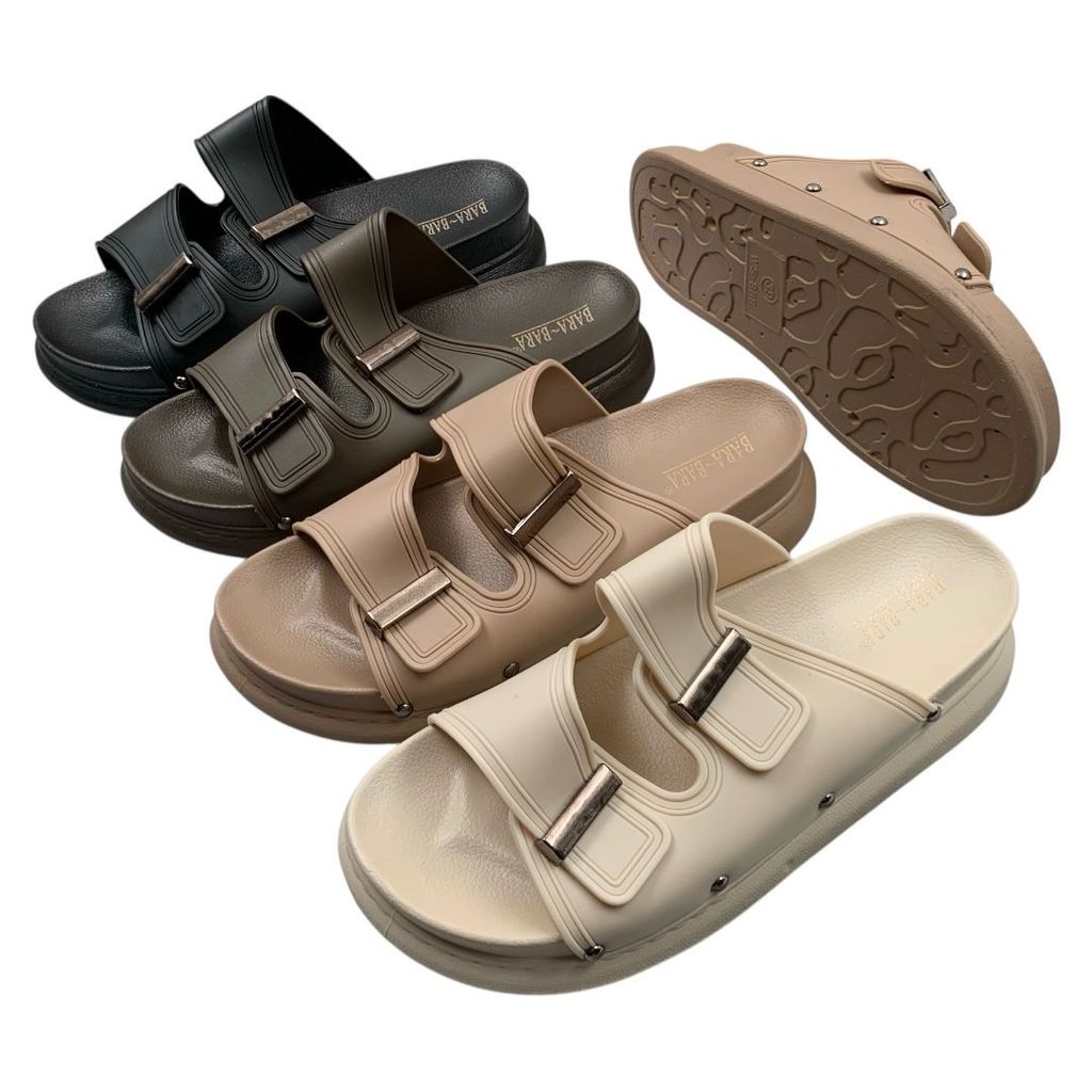 BLO BARABARA รองเท้าแตะหัวเข็มขัดยางนําเข้าของผู้หญิง WS888-BR1B2 (BC2)