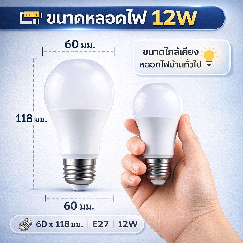 หลอดไฟ LED Light Sensor 12W ขั้ว E27 เปิดปิดอัตโนมัติ รูปที่ 2
