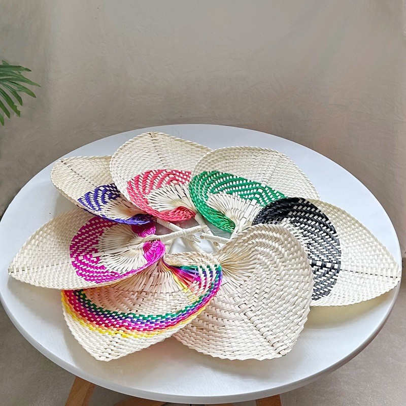 现货 大ida Diana 老式手工 เด็กกล้วยพัดลมพัดลมโบราณดอกทานตะวันเด็ก古风复古风婴儿Big cattail leaf พัดลมสมัยเก่าเต้นร