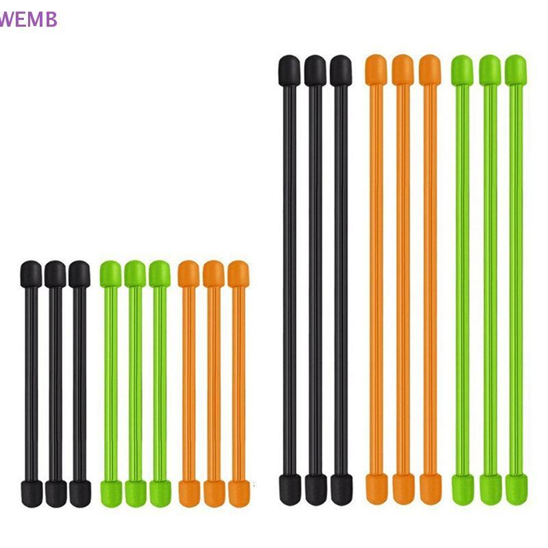 WEMB 5PCS Silicone Zip Ties, Steel Core Silicone Twisted Ties, Reusable Rubber Twisted Ties, Cable T