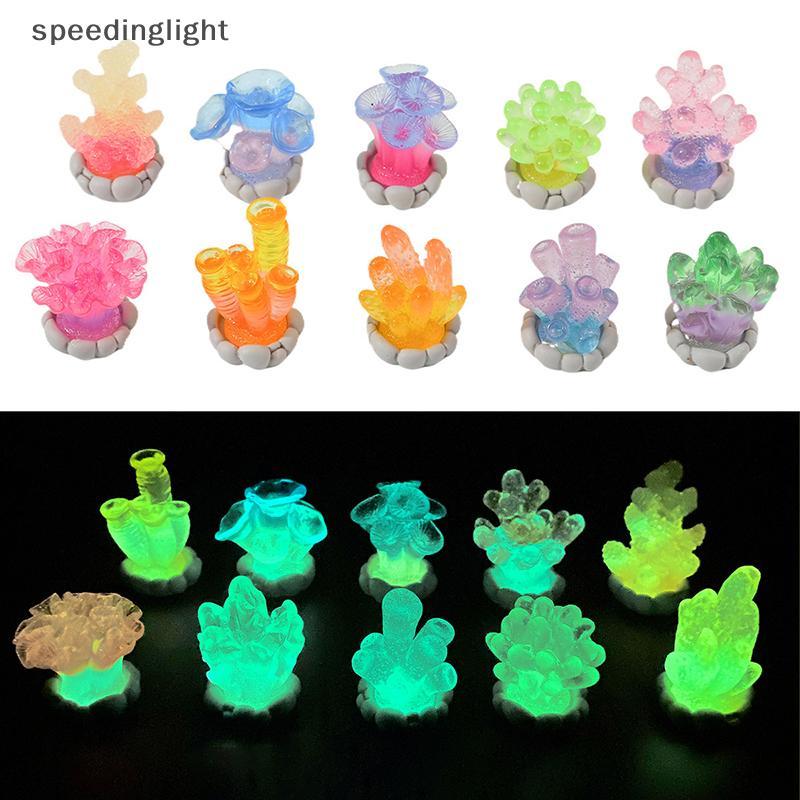 SPGH Noctilucent เรซิ่น Fish Tank Landscape Potted Plants - Aquarium Decoration Hot