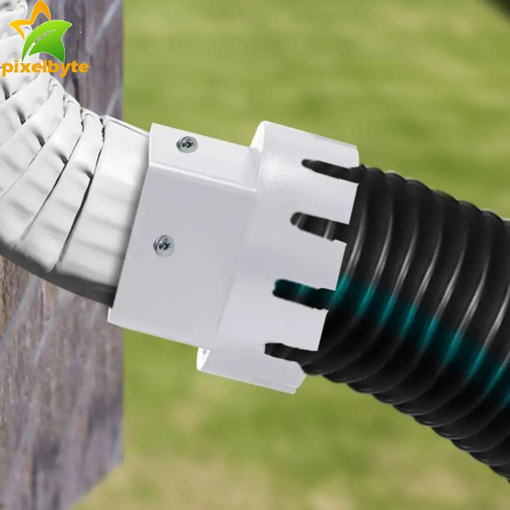 PIXELBYTE Rain Gutter Downspout Adapter, Round To Square วัสดุพลาสติก Gutter Drain Adapter, PVC Comp