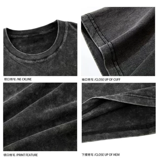 （จัดส่งตลอด 24 ชั่วโมง）Woo Right 280g เสื้อวินเทจงานฟอก ลายเท่ๆ ขายถูก(มีเก็บเงินปลายทาง)ของแท้100%