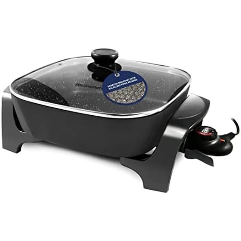 Elite Gourmet EG6201 Extra Deep 12"x12"x3.2" (7.5Qt.) เครื่องล้างจานที่ทนต่อรอยขีดข่วนปลอดภัยทักษะไฟ