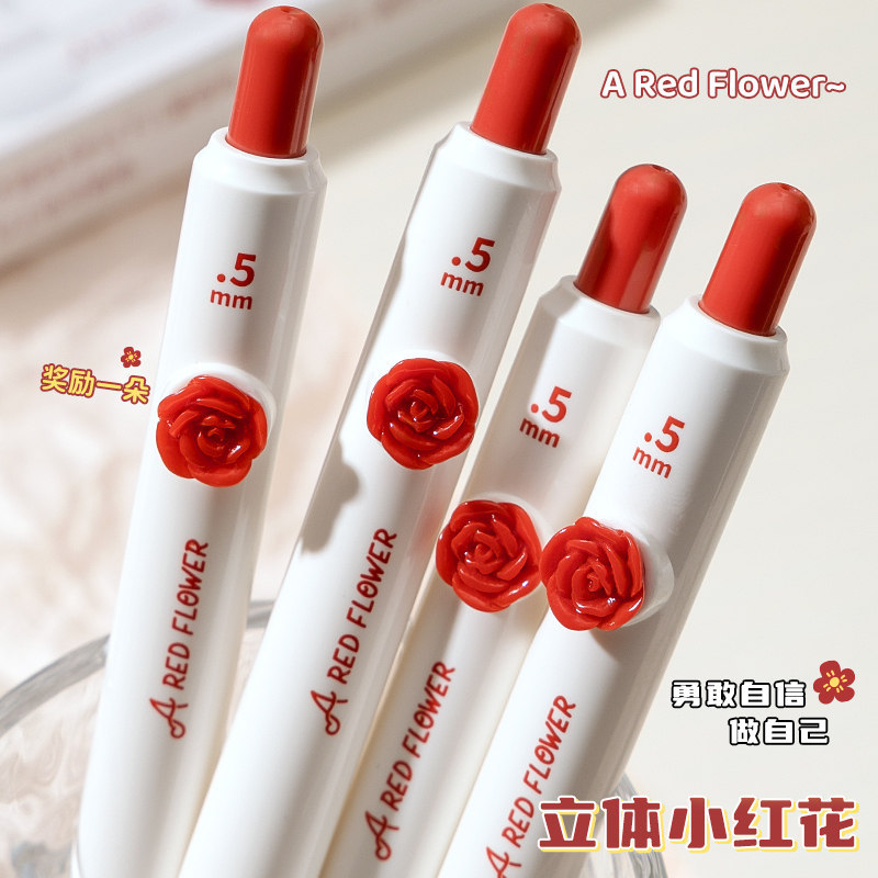 Kaba Bear Pocket Pen Small Red Pen Press Gel Pen Red Portable Pocket Pen Portable Correction Red Pen