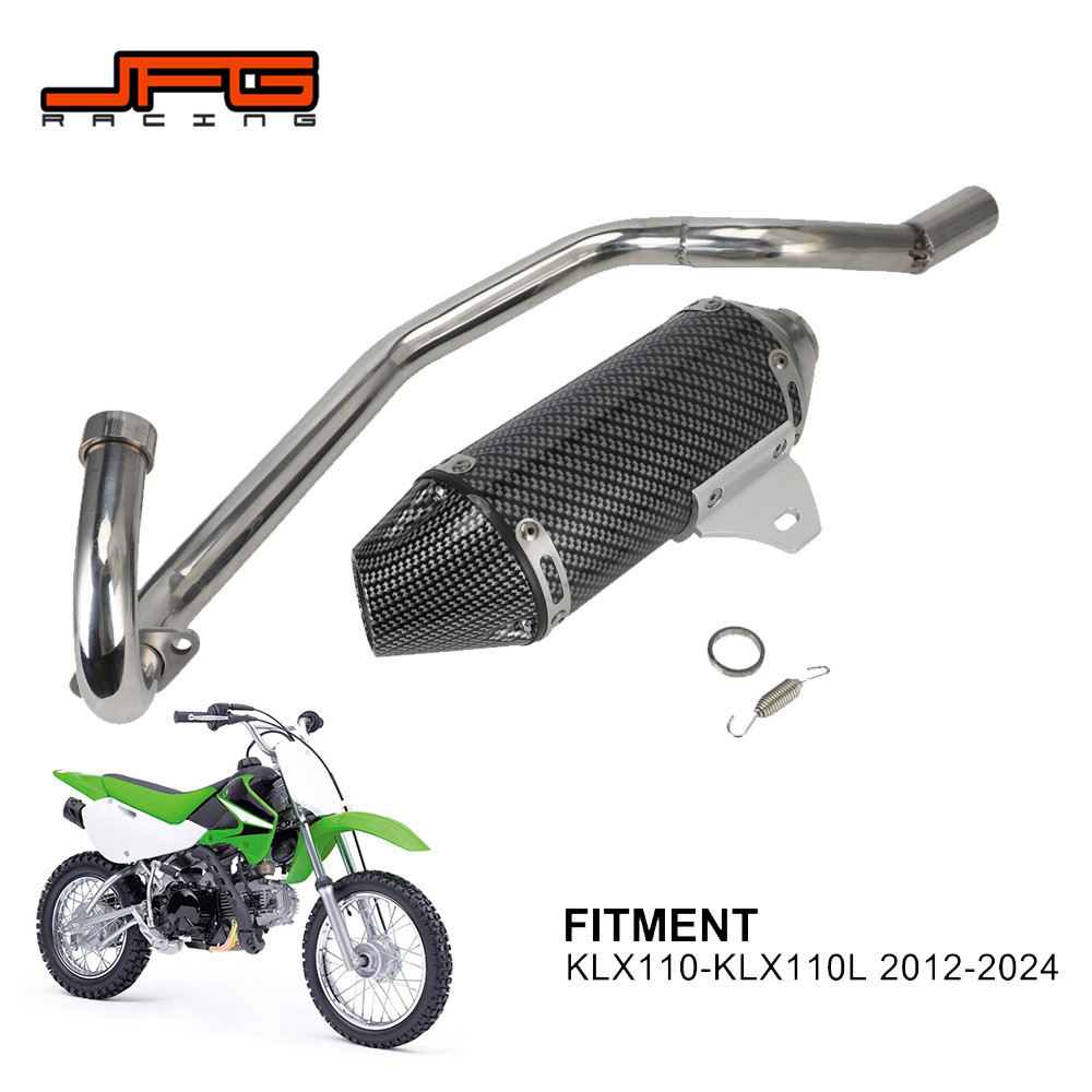 Gระบบท่อไอเสียรถจักรยานยนต์สำหรับ Kawasaki KLX110 klx 110 KLX110L klx 110L 2012-2023 2024อลูมิเนียม