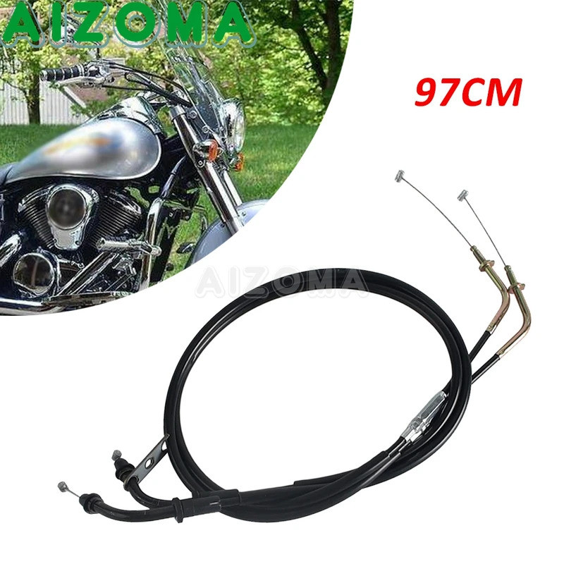 MJ 0.97m 97cm 970mm Motorcycle Throttle Oil Cable Accelerator Line Dual Wires For Kawasaki VULCAN 90